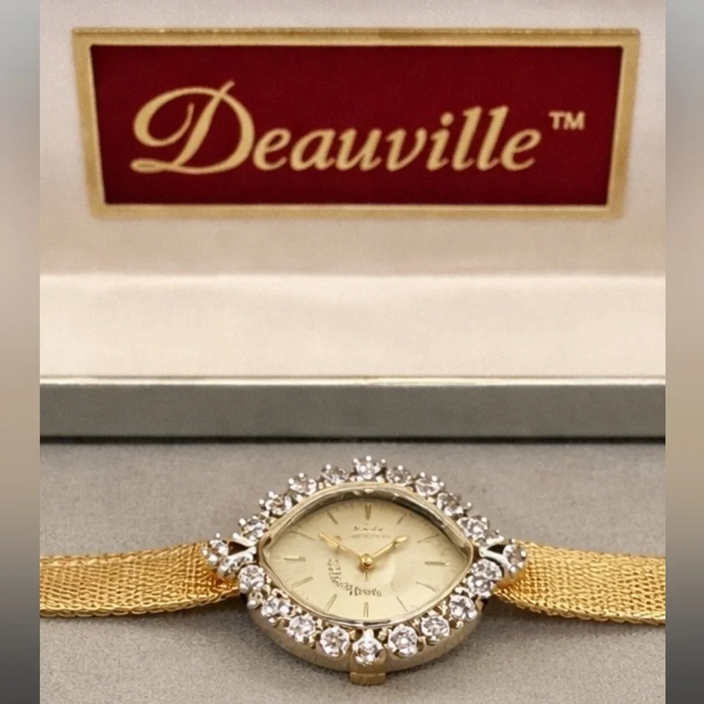 Deauville Gold-Tone Crystal Ladies Watch - Picture 3 of 10